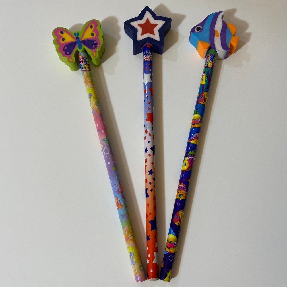 Vintage Lisa Frank Pencil With Eraser Topper